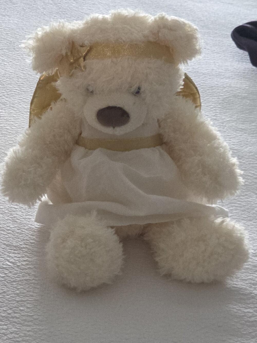 NWOT GUND Angelica Angel Teddy Bear Plush 4048383 White Gold Wings Christmas
